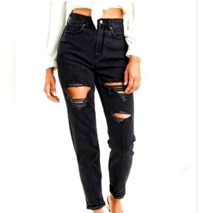 American Eagle Outfitters Distressed Black Boyfriend Jeans